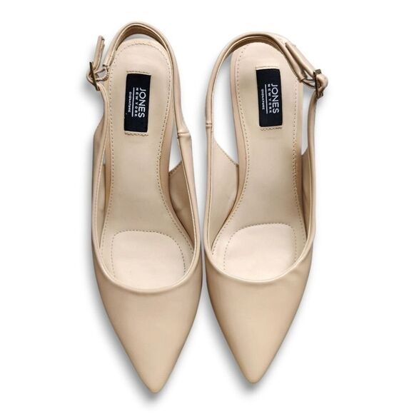 Jones New York Women's Elegant Heels Nude Tan Size 8.5 Slingback Pointed Toe - Picture 4 of 13